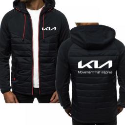 Spring Autumn Cotton Men's Zip Sweatshirt Coat Men's Jackets New Kia Car Logo Print Jackets Coat Fashion Branded Men's Clothing