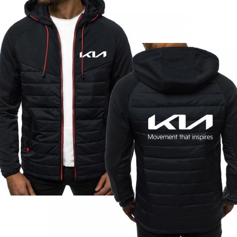 Spring autumn cotton Men's Zip Sweatshirt coat Men's Jackets new kia car logo print jackets coat Fashion Branded Men's clothing