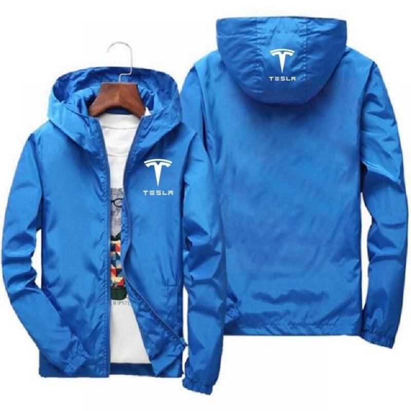 Tesla En Najaar Nieuwe Rits Hooded Stijl Print Classicmen Dunne Sweatshirts Vest Rits Hoodie Jas Mannelijke