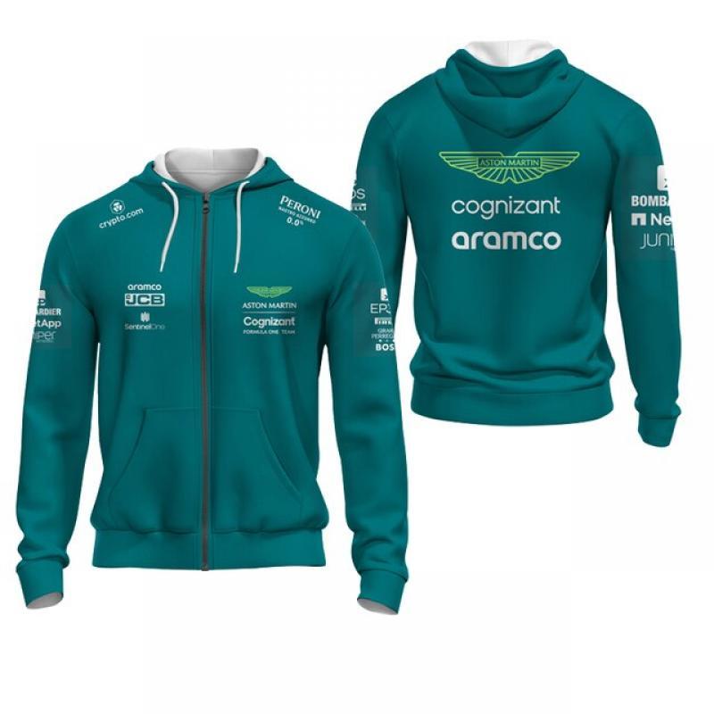 2023 Aston Martin F1 Jacket Alonso Jersey Uniform Loose Coat Formula 1 Racing Suit Men's and Women's Fan Clothing MOTO Jack Tops