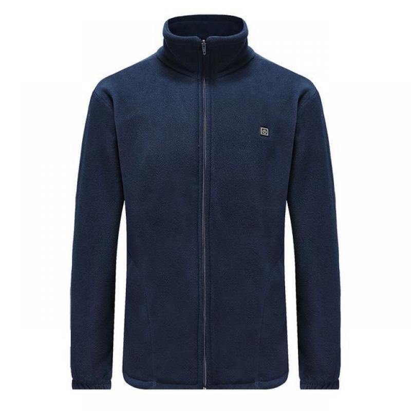 2023 Men USB Heated fleece jacket Winter Warm Jackets USB Heating Padded Jackets Smart Thermostat Pure Color Heated Clothing