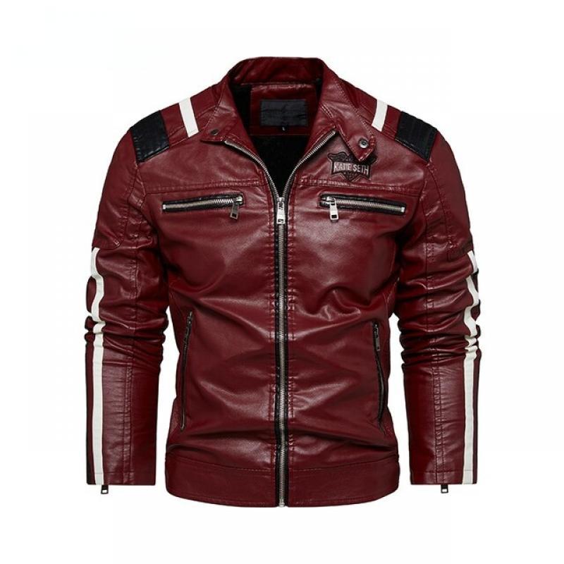 2021 autumn and winter new men's PU friend boyfriend loose large European motorcycle jacket jacket