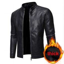 Mens PU Leather Jacket Motorcycle Biker Men's Jackets 2021 Autumn Winter Warm Black Outdoor Outwear Coats 5XL Plus Szie
