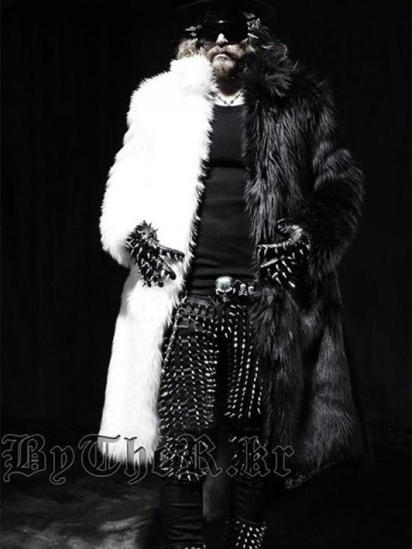 Men Faux Fur Coat Winter Thick Fluffy Long Sleeve Warm Outerwear Luxury Fur Long Jacket Black And White Bontjas Jackets Mens