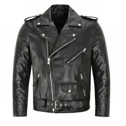 2023 Men's Turn-lapel Pu Jacket Coat Outside Spring And Autumn Street Trendy Men's Personality Simple Punk  Coat Dropshipping