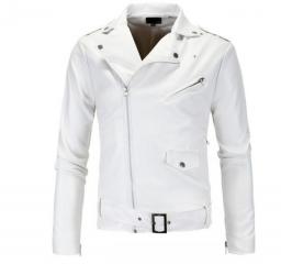 Motorcycle Slim Leather Jacket Men's Leather Jacket British Fashion Men's PU Leather Jacket