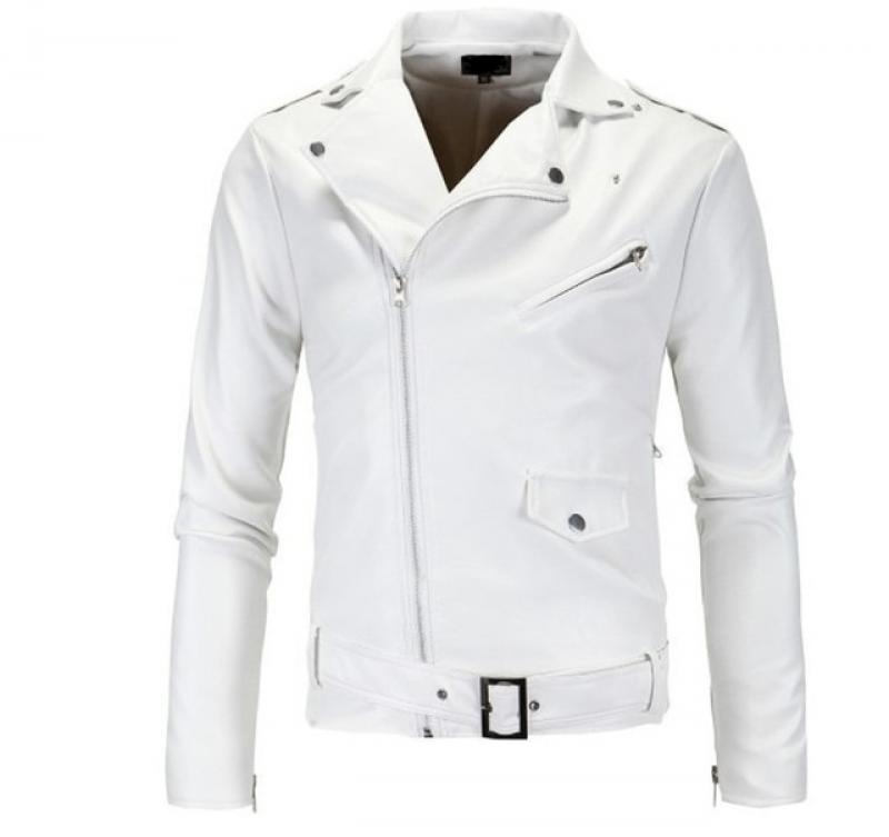 Motorcycle Slim Leather Jacket Men's Leather Jacket British Fashion Men's PU Leather Jacket