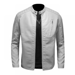 Autumn Men's Jackets White Men 2022 Faux Leather Jacket Motorcycle Jaqueta De Couro Masculina Outwear Male PU Leather Coats 5XL