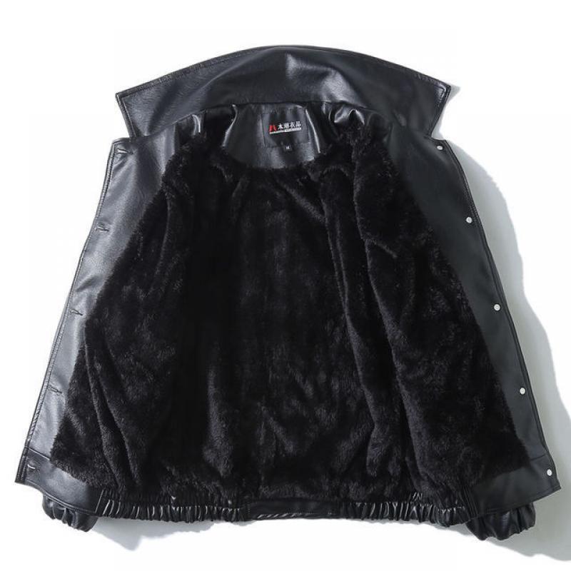 PU Leather Jacket Men Black Soft Faux Leather Jacket Motorcycle Biker Fashion Leather Coats Male Bomber Jacket Pockets Clothes
