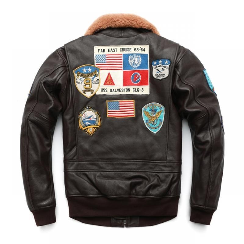 Air Force G1 Flight Jacket Thickening Quilted Jacket Top Layer Cow Leather Jacket Men Coat Winter Jackets M212