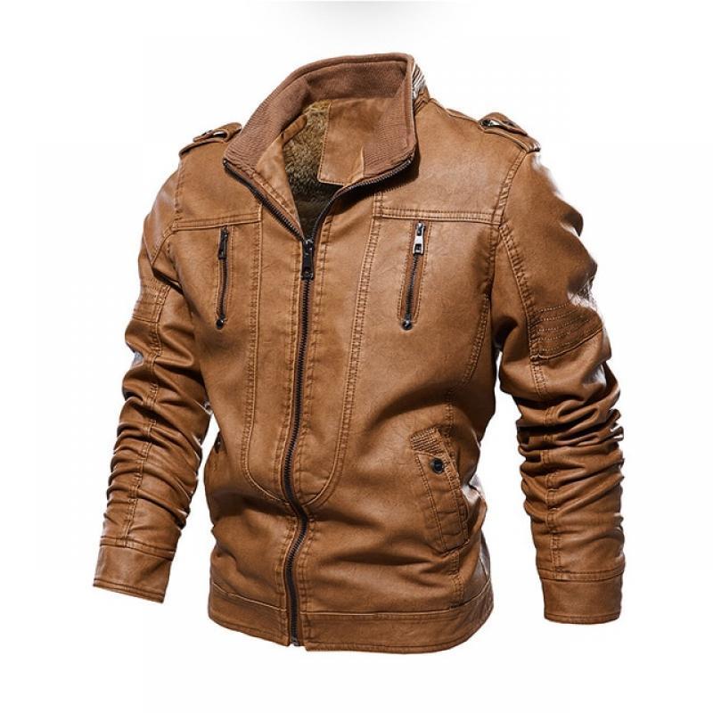 Luxury Genuine Leather Jacket Coat 4xl Blue Biker Jackets Mens Motorcycle Stand Zipper Leather Jacket Coats Plus Size