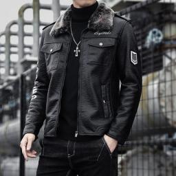 2022 Autumn And Winter New Leather Jacket Men's Fashion Velvet Thickening Warm Jacket Street Clothing Casual Jacket Youth Large