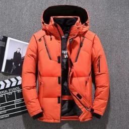 2022 New Winter White Duck Down Jacket Men Parkas Outdoor Hooded Coat Casual Windbreaker Thick Warm Snow Coat Oversized Outwear