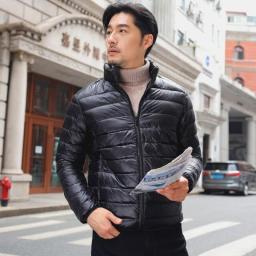 2021 Men Winter Coat Fashion Hooded White Duck Down Jackets Plus Size Ultralight Down Coat Portable Slim Down Parkas