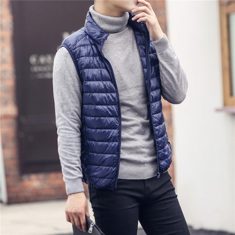 FGKKS Fashion Brand Men Down Vest Coats New Winter Casual Sleeveless Lightweight Down Duck Vest Coats Male