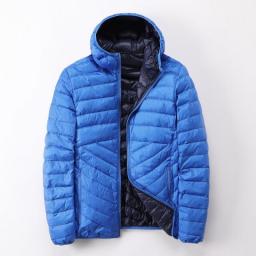 Autumn And Winter Men's White Duck Down Jacket New Two-sided Hooded Korean Version Short Lightweight Warm Trendy Mens Coat 2022