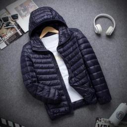 New Brand Autumn Winter Light Down Jacket Men's Fashion Hooded Short Ultra-thin Lightweight Youth Slim Coat Down Jackets 2022