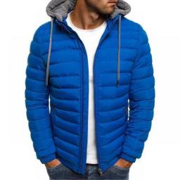 Dropshipping!Men Winter Down Coat Detachable Hat Padded Cardigan Drawstring Winter Streetwear Jacket For Work