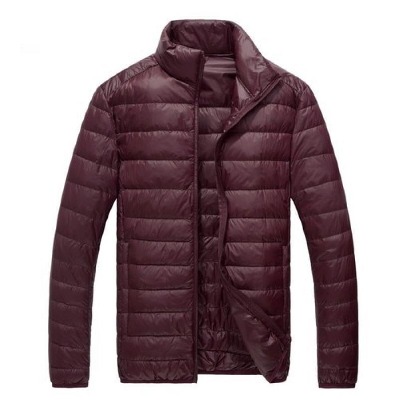 Autumn High-end Brand White Duck Down Light Fashion Solid Color Slim Casual Stand Collar Mens Down Jacket Male Down Coat