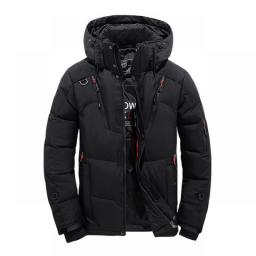 Down Jacket Men White Duck Winter Coat Windproof Warm Parkas Travel Camping Overcoat New In Thicken Solid Color Hooded Clothing