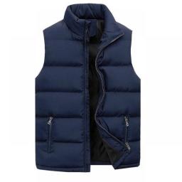 Zipper Solid Color Sleeveless Jackets For Men Winter Coat Waistcoat Body Warmer Vest Male Padded Workwear Casual Jackets Coat