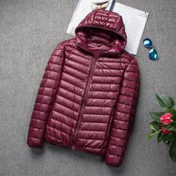 Winter Men's Coat Light Down Jacket Men's Hooded Collar Short Youth Ultra-thin Large Men's Coat