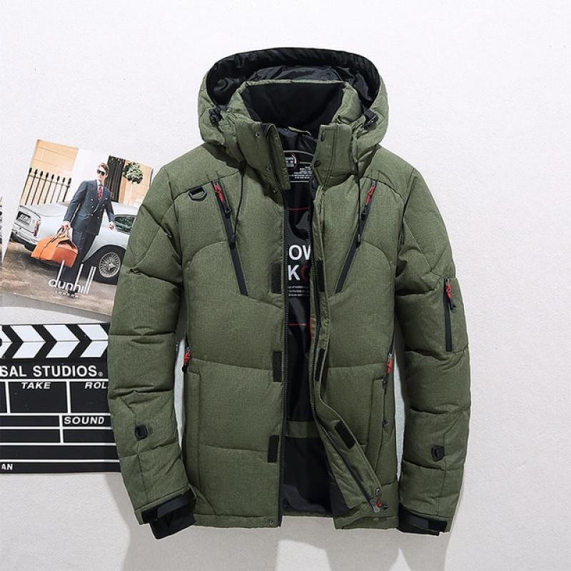 High Quality Overcoat Fashion Down Jacket Men Winter Warm Men Jacket Coat White Duck Down Parka Thick Puffer Stand Thick Hat