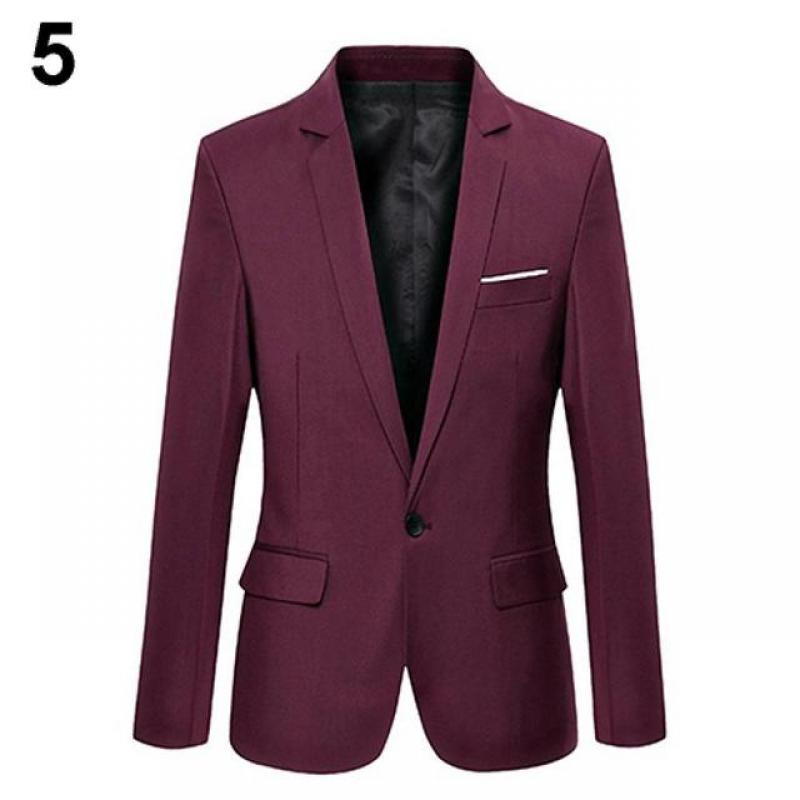 2021 Men Blazer Slim Formal Business Formal Suits Waistcoat One Button Lapel Long Sleeve Pockets Top  for Workplace