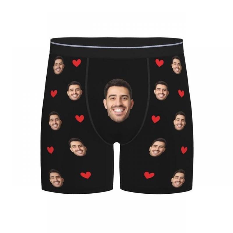 Men Gift Custom Face Boxers Valentine's Day Gift Personalized Photo Underwear Design Birthday Boxer Briefs for Boyfriend Husband