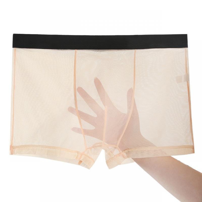 Men Underwear Soft Seamless Ice Silk Boxershorts Summer Spring Ultrathin Breathable Underpants Elastic Solid Panties Male Boxer