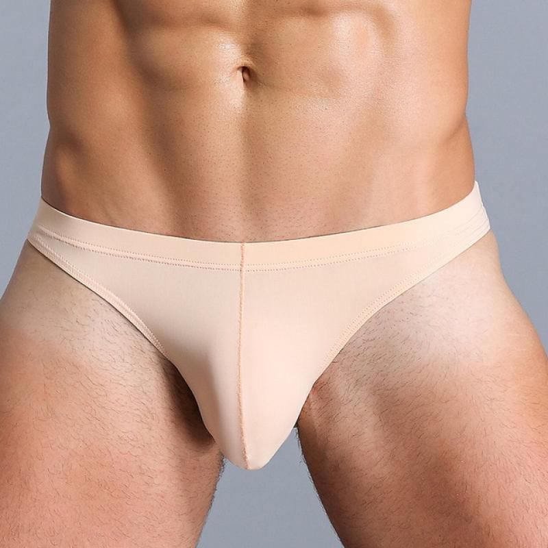 Mens Sexy Underwear Gay Sexy Briefs Transparent Man Underwear Slip Breathable Silky Quick-Drying U-convex Pouch Underpants Thong