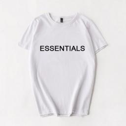 ESSENTIALS T-shirt Loose Rubber Letter Logo Ovesized Short Sleeve Hip Hop Unisex 100Percent Cotton Sports Tees Men Tops