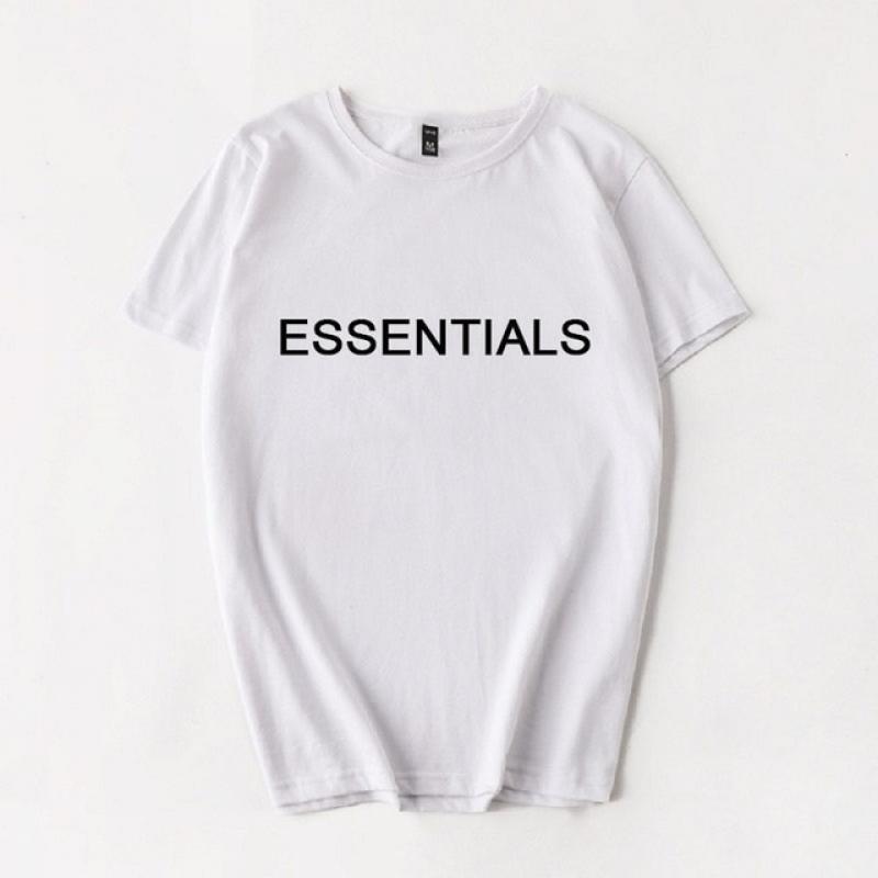 ESSENTIALS T-shirt Loose Rubber Letter Logo Ovesized Short Sleeve Hip Hop Unisex 100% Cotton Sports Tees Men Tops
