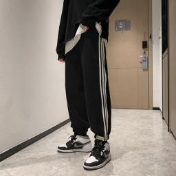ICCLEK Men's Sweatpants Autumn And Winter Sweatpants Loose Plus Velvet Thickened Sweatpants Men Joggers  Mens Pants
