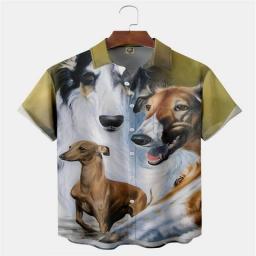 2023 New Men's Short Sleeve Hawaiian Shirt The Same Style Coconut Tree 3D Print Cuban Oversized Summer Holiday Shirt