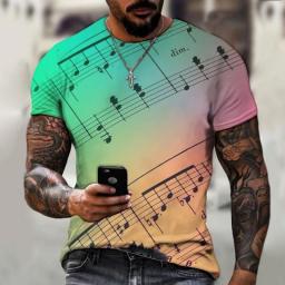 2022 Hot Sale Men T-Shirts Fashion Music Harajuku 3D Printed O Neck Ethnic Style T-Shirts Men's Oversized Short Sleeves Tshirt