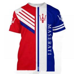 Maserati Logo Print Men's Shirt Motorcycle Race Sports Short Sleeve Outdoor Women's Tracksuits Fashion Streetwear Oversized Tees