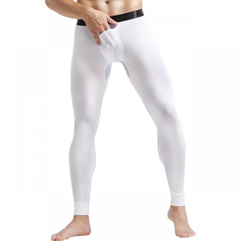 Warm Mens Long Johns Modal Thermal Underwear For Man Thermo Pants Breathable Mesh Pouch Underpants Slim Leggings Men's Clothing