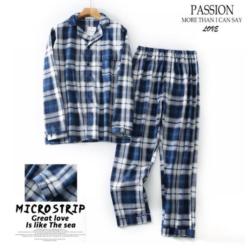 Men's Home Suits Long-sleeved Trousers Suits for Autumn and Winter Pijamas for Men Flannel Plaid Design Pajamas for Men