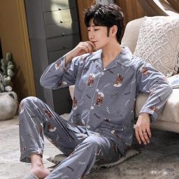 Cartoon Print Kawaii Pajamas For Men Spring Summer Trendyol Men's Suit Loose Cozy Pajama Sets Pyjama Night Clothes Pijama Hombre