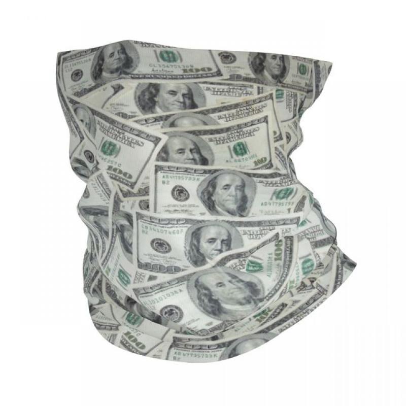Dollar Money Bandana Neck Cover Printed Balaclavas Mask Scarf Multifunctional Headwear Fishing for Men Women Adult All Season