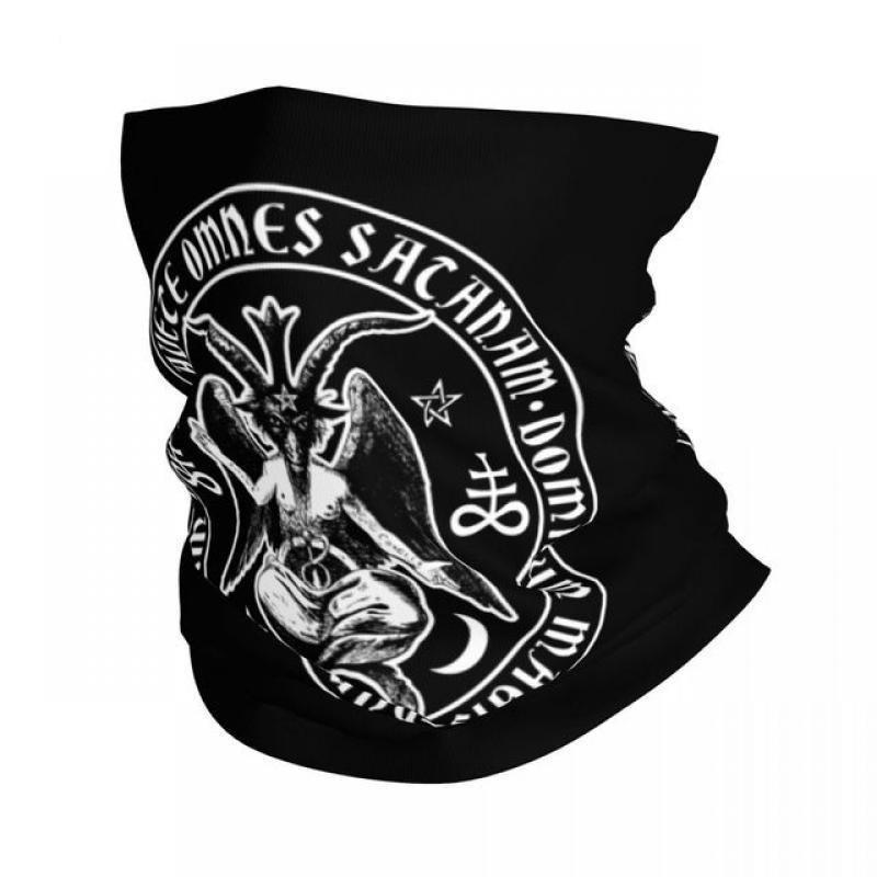 Baphomet Crosses Hail Satan Bandana Neck Cover Print Lucifer Devil Witchcraft Balaclava Mask Scarf Headband Fishing Unisex Adult