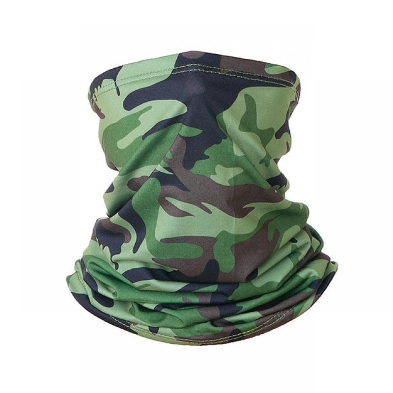 UV Protection Ice Silk Face Cover Neck Tube Outdoor Sports Bandana Scarf Breathable Hiking Scarf Neck Gaiter Camo Army Bandana