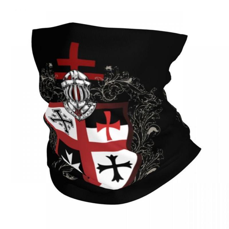 Shield Cross Medieval Warrior Sword Bandana Neck Cover Printed Knights Templar Balaclavas Magic Scarf Warm Cycling Running Adult