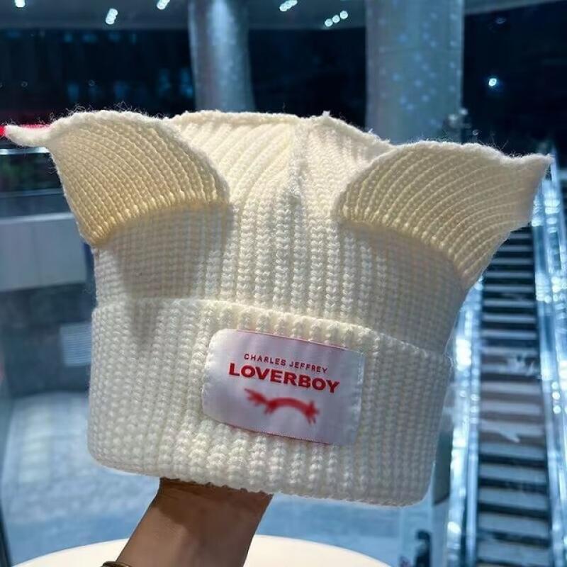 Kpop Stray Kids HyunJin Hendery Same Beanies WAYV Leeknow Knitted Cat Ear Hat Fashion Cute Cap LoverBoy Casual Headgear