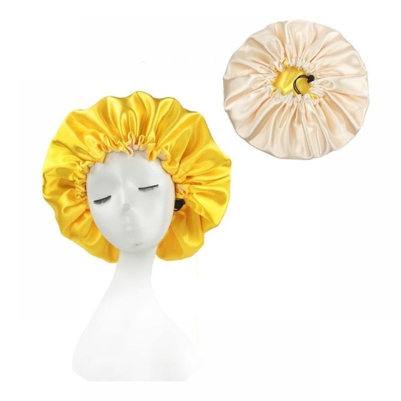Europe and America Bonnet Women Night Sleep Cap Satin Lining Soft Extra Large Head Wear Lady Headwrap Hair Care Hat Wholesale
