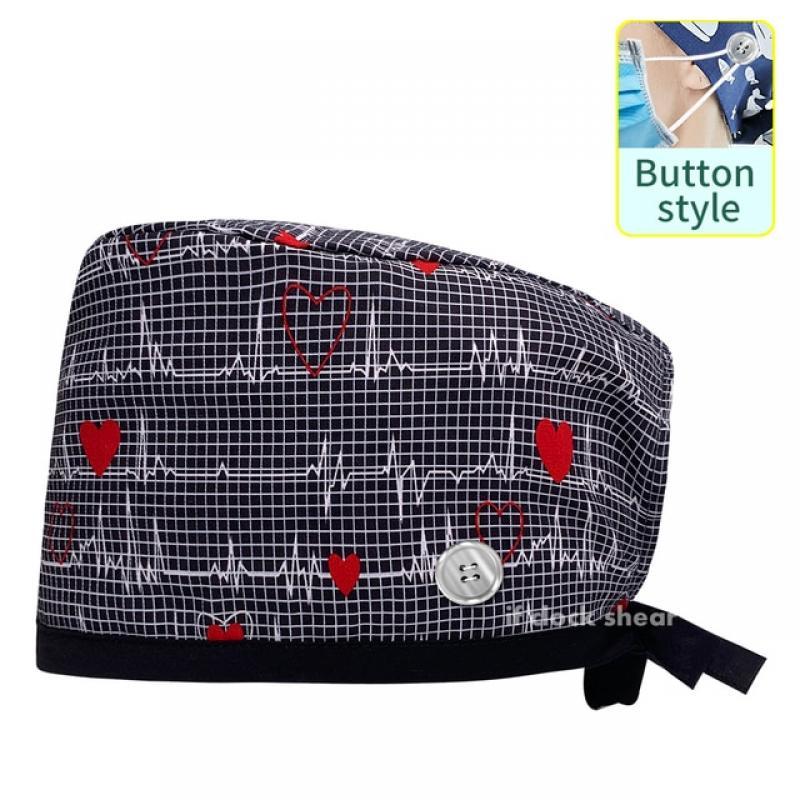 Multicolor Pet Hospital Doctor Cap Beauty Salon Work Hat Unisex Dustproof Work Hat Cotton Health Service Scrub Bonnets for Women