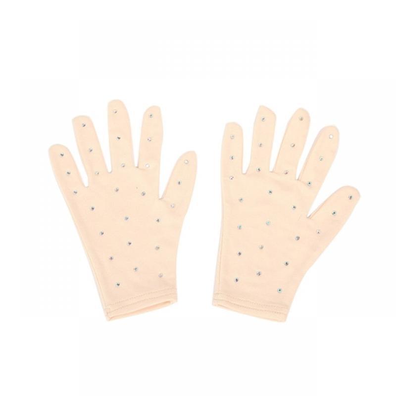 Shiny Figure Skating Wrist Gloves Breathable Mittens Windproof Crystal Gloves Fast Drying Adult Skating Performance