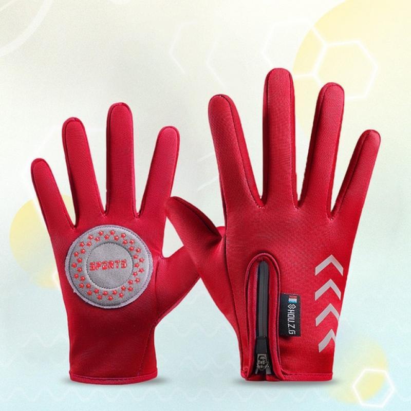 Autumn Winter Children's Gloves Kids Reflect Light Waterproof Non-Slip Fleece Warm Riding Boy Ski Girl Scooter Gloves Zipper