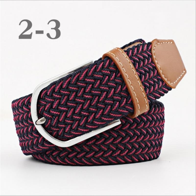 ZLD 60 Colors Female Casual Knitted Pin Buckle Men Belt Woven Canvas Elastic Expandable Braided Stretch Belts For Women Jeans